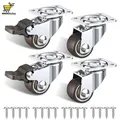Hochwertige 25mm Lenkrollen (4er Set) mit Bremsen für Möbel - 40kg Beladung