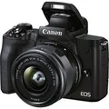 Canon EOS M50 Mark II Kamera + Objektiv EF-M 15-45mm F3.5-6.3 is STM (24,1 MP, 7,5 cm Touchscreen LCD, WLAN, HDMI, Bluetooth, Dual Pixel CMOS AF System, Augen AF, 4K Video, OLED EVF), schwarz