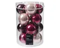 Kaemingk Weihnachtskugeln Glas 8cm 16 Stück - glänzend - Große Christbaumkugeln Weihnachtsbaumkugeln für Weihnachten - Christbaumschmuck & Weihnachtsbaumschmuck - Rosa/Beere Mix