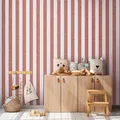 Vliestapete Kinder Streifen Muster Textiloptik Rot Creme 77078-6 (4,31€/1qm)