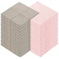 40 Mikrofaser-Kosmetiktücher zur Gesichtspflege, rosa/grau, 30 x 30 cm