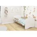 ACMA II Jugendbett Kinderbett 180 x 80 cm Junior-Bett Komplett-Set mit Matratze Lattenrost und Rausfallschutz Weiß /  Eiche Sonoma , Kinderzimmer - Braun