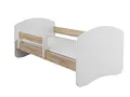 ACMA Kinderbett 180x80 cm Eiche Sonoma mit Matratze und Lattenrost - Juniorbett mit Rausfallschutz, Belastbar bis 120 kg, Variante ohne Schublade