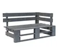 vidaXL Gartenlounge-Eckteil, Outdoor-Ecksofa Paletten Kiefernholz Imprägniert Grau