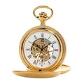 UMR RUHLA Taschenuhr Mechanic, Handaufzug, skelettiert, Edelstahl, Gold