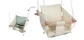 small Foot Babyschaukel beige, mit herausnehmbarem Wendekissen und längenverstellbarem Gurt, für Babys und Kleinkinder ab 12 Monaten, 12800