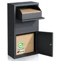 FLOORDIREKT Paketbox Clement - Paketkasten mit Klappsystem - Wetterfest & Abschließbar - Anthrazit