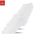 SNOCKS Sneakersocken kurze Socken für Herren & Damen (6-Paar) aus Bio-Baumwolle, für jeden Schuh und Anlass weiß 47-50