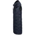 Navahoo Steppweste Brezelchen Warme, lange Damen Outdoor-Weste mit Kapuze blau XS (34)