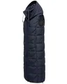 Navahoo Damen Winterjacke warme Steppweste extralang mit Kapuze Brezelchen Navy Gr. XS