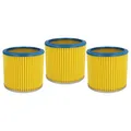 vhbw 3x Rundfilter Lamellenfilter Filter kompatibel mit Staubsauger, Mehrzwecksauger Parkside PNTS 1500 (A1/B1/B2), 30/4(E/S), 30/6(E/S), 30/7(E/S)