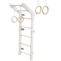 MAMOI® Klettergerüst Indoor fürs Zimmer | Sprossenwand aus Yarnwood | Turnwand + Turnringe | Made in EU