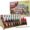 The Army Painter Warpaints Fanatic: Mega Set, 50 x 18 ml Modellbau Farben inkl. Metall, Wasch & Effekt farben, 1 Paint Station & 1 Pinsel - Für Wargames Tabletop Miniaturen & Warhammer