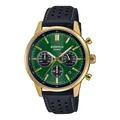 Herrenuhr CASIO EDIFICE EFR-575CL-3AEF Chrono Leder Schwarz Golden Grun