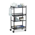 relaxdays Etagenwagen schwarz 50,0 x 25,0 x 81,0 cm