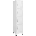 vidaXL Schliessfachschrank, Grau, Metall, 4 Fächer, 45x180x38 cm, Garderobe, Garderobenschränke, Garderobenschränke