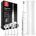Oclean Elektrische Zahnbürste Flow Gift Set, 180 Tage Akkulaufzeit Sonic Electric Toothbrush mit Reiseetui und 6 Bürstenköpfen, 5 Modi Schallzahnbürste mit IPX7 Wasserdicht, Weiß