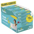 Pampers Feuchte Tücher Fresh Clean 15x Feuchttücher, 1200 Stück