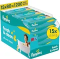  Fresh Clean feuchte Feuchttücher für Kinder für empfindliche Oberhaut 15x80 St.