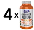 4 x NOW Foods Arginine & Ornithine, 500/250 - 100 caps (162,38 EUR/kg)
