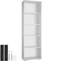 Bücherregal Lexi 5 Fächer 60x30x190cm Bücherregal mit 5 Fächern weiß B-Ware