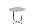Tikamoon Esstisch Runder Tisch aus Premium-Terrazzo und Metall 90 cm Elio brown