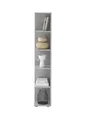 Stella Trading Corner Light Eckregal in Beton Optik - Platzsparendes Standregal mit 5 offenen Fächern für Wohnzimmer, Jugendzimmer oder Flur - 24 x 142 x 26 cm (B/H/T)