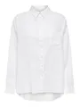 ONLY Damen Onltokyo L/S Linen Blend Shirt PNT Noos Langarmhemd Mit Normaler Passform Und Knopfverschluss 15259585,Weiß,XS