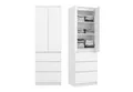 Home Collective Kleiderschrank Garderobenschrank Mehrzweckschrank Schrank platzsparend & vielseitig (50x40x180,5 cm (BxTxH), ideal für Schlafzimmer Flur & Arbeitszimmer) mit 2 Türig 3 Einlegeböden & 3 Schubladen in weiß