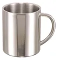 TESTRUT Kaffeebecher, SS18/8, Doppelwandig, 280ml, Silber, Wiederverwendbar, Zuhause, 2.8E+2 Milliliter, Tasse, Becher