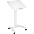 Worktrainer - Mobispot Weiß - Höhe 76 - 113 cm - Breite 60 cm - Kleiner Gasfeder Bedienung - Höhenverstellbarer Schreibtisch auf Rollen - Stehpu... - Weiß