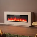 Glow Fire Elektrokamin 'Demeter 127 Weiss' | LED Standkamin in weiß mit Heizung (1500 W) | HxBxT:  75x156x25 cm