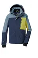 killtec Jungen Skijacke/Funktionsjacke mit Kapuze und Schneefang KSW 200 BYS SKI JCKT, nachtblau/rauchblau/dunkellime, 128, 43466-000