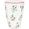 Greengate FRENCH Latte Cup Becher BERRY Weiß mit Erdbeeren Kaffeebecher 400 ml