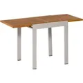 Balkontisch 65/130 cm x 65 cm Ausziehbar Silber mit Akazientischplatte