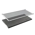 Windhager Lichtschachtabdeckung, Gitterrostabdeckung, Kellerschachtabdeckung, Alu Komplett-Set, 44 x 106 cm, 03665