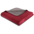 Wolldecke Wohn- und Kuscheldecke Melange Doubleface tolle Farben, Biederlack rot