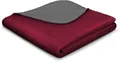 biederlack Wohndecke Duo Cotton Melange Baumwollmischung dunkelrot-anthrazit Größe 150x200 cm