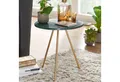 FINEBUY Beistelltisch FB75826 Sofatisch Echter Marmor Ø 38 cm Tisch Wohnzimmertisch (Echter Marmor Grün 38x38x44cm Anstelltisch Metall), Dreibein Sofatisch, Wohnzimmertisch Rund Modern