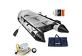 NEMAXX Schlauchboot 380 cm für 7 Personen Paddel-, Angel- & Ruderboot–905 kg–22 kW / 30 PS, (inkl. 2 Paddel,Fußpumpe,Manometer,Tasche & Reparaturset–Aluminiumboden), Tragegriffe, Halteleine, Heckspiegel, Paddelhalter, 3 + 1 Luftkammern