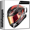 SCORPION INTEGRALHELM FÜR MOTORRAD EXO-RACE AIR KOBRA SCHWARZ ROT XXL