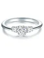 Trilani Damen Verlobungsring 925/- Sterling Silber mit Zirkonia im Brillantschliff - Solitärring Silberring Damen mit Stein Antragsring Trauring