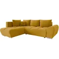 Mirjan24 Ecksofa, Currygelb, Textil, 5-Sitzer, Ottomane links,L-Form, 290x183 cm, Wohnzimmer, Sofas & Couches, Wohnlandschaften, Ecksofas
