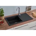 Einbauspüle Küchenspüle Spüle Granit Mineralite 78 x 44 Schwarz Respekta Denver - Schwarz