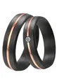 Trauring "Schmuck Geschenk CARBON Trauring Ehering Partnerring LIEBE", wahlweise mit oder ohne Zirkonia schwarz-roségoldfarben ohne Zirkonia 56 - ohne Zirkonia