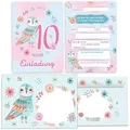 JUNAPACK Einladungskarten Eule zum 10. Kindergeburtstag Einladungen mit Umschlägen Karten Tiere, Einladungskarten mit Umschlägen zum zehnten Kindergeburtstag Eule