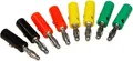 Bananenstecker Set 8St. 4mm, Querloch, Druckfeder, 4 Farben, schraubbar lötfrei