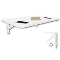 KDR Wandklapptisch 70x40 cm Weiß mit abgerundeten Ecken – Klappbarer Tisch zur Wandmontage – als Esstisch, Schreibtisch, Küchentisch oder Arbeitsplatz – Platzsparend & vielseitig einsetzbar