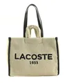 LACOSTE Shopping Bag L Shopper Schultertasche Tasche Natural Noir creme schwarz