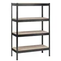 SCHULTE Regalwelt Schwerlastregal mit 4 Holzböden, 180x100x40 cm (HxBxT), Traglast pro Ebene ca. 150 Kg, schwarz-struktur, Lagerregal, Kellerregal